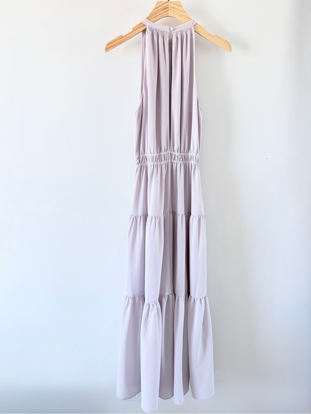Aritzia Wilfred Effet Halter Midi Dress Blush Pink Tiered Flowy Size S - Picture 9 of 12